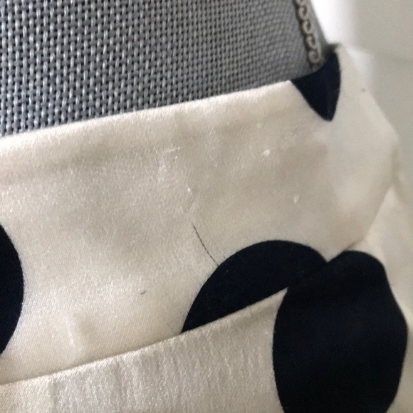Bill Blass Ivory Navy Polka Dot Silk & Lace skirt - Picture 8 of 8